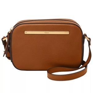 Fossil Liza Camera Leather Bag Saddle Color